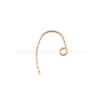 Brass Earring Hooks, Textured, Real 18K Gold Plated, 20x15x1mm, Hole: 2.2mm, Pin: 1mm(FIND-WH0040-58A)
