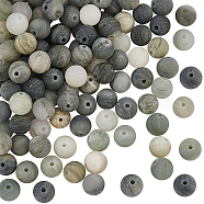 2 Strands Frosted Round Natural Green Rutilated Quartz Beads Strands, 6mm, Hole: 1mm, about 62pcs/strand, 15.7 inch(39.88cm)(G-OC0004-61B)