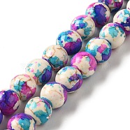 Synthetic Turquoise Dyed Beads Strands, Round, Magenta, 7~8x7~8mm, Hole: 1mm, about 50pcs/strand, 14.29~14.65''(36.3~37.2cm)(G-E594-24I)