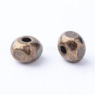 Tibetan Style Alloy Spacer Beads, Cuboid, Cadmium Free & Nickel Free & Lead Free, Antique Bronze, 4.5x4.5x3.5mm, Hole: 1mm, about 3400pcs/1000g(TIBE-Q063-25AB-NR)