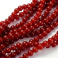 Carnelian Beads Strands, Carnelian, Dyed, Round, FireBrick, 10mm, Hole: 1.2mm, about 39pcs/strand, 15~16 inch(GSR10MM060-1)