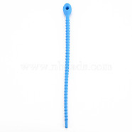 Silicone Cable Ties, Tie Wraps, Reusable Zip Ties, Dodger Blue, 214x13.5x12mm, Hole: 3mm(SIL-Q015-001C)