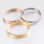 Elegant 304L Stainless Steel Bangles, Mixed Color, 54x63mm, 8mm(BJEW-F181-11)