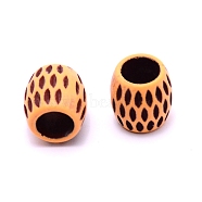 Plastic Beads, Imitation Wood, Large Hole, Column with Spot, Sandy Brown, 13x12mm, Hole: 8mm(KY-TAC0008-20)