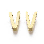 201 Stainless Steel Charms, Golden, Letter.V, 8x5x3mm, Hole: 1.6mm(X-STAS-R110-V-G)