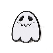 Opaque Acrylic Pendants, Ghost, Black, 38x29x5mm, Hole: 1.6mm(MACR-P043-G03)