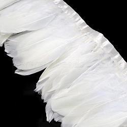 Fashion Goose Feather Cloth Strand Costume Accessories, White, 100~180x38~62mm, about 2m/bag(FIND-Q040-05A)