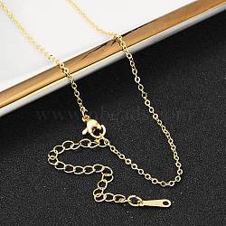Brass Cable Chain Necklaces for Women, Real 18K Gold Plated, 18.03 inch(45.8cm)(NJEW-G084-19G)