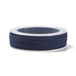 Braided Nylon Threads, Dyed, Knotting Cord, for Chinese Knotting, Crafts and Jewelry Making, Prussian Blue, 1.5mm, about 13.12 yards(12m)/roll(NWIR-E023-1.5mm-23)