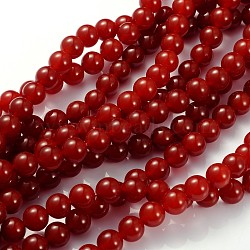 Carnelian Beads Strands, Carnelian, Dyed, Round, FireBrick, 10mm, Hole: 1.2mm, about 39pcs/strand, 15~16 inch(GSR10MM060-1)