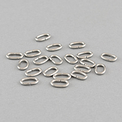 Tarnish Resistant 304 Stainless Steel Open Jump Rings Oval Jump Rings, Stainless Steel Color, 6.5x5x1.2mm(STAS-Q186-03-6.5x5mm)