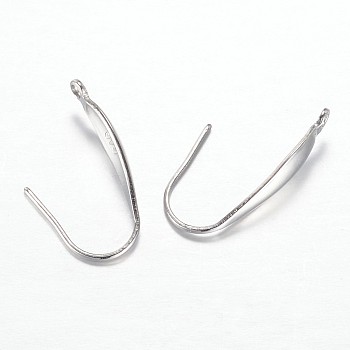 316 Surgical Stainless Steel Earring Hooks, Ear Wire, with Vertical Loop, Stainless Steel Color, 20x4.5mm, Hole: 1.4mm, 21 Gauge, Pin: 0.7mm