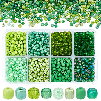 Mixed Style 6/0 Round Glass Seed Beads, Mixed Color, 4mm, Hole: 1.5mm, about 1900pcs/box