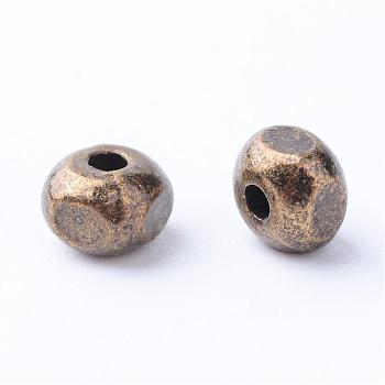 Tibetan Style Alloy Spacer Beads, Cuboid, Cadmium Free & Nickel Free & Lead Free, Antique Bronze, 4.5x4.5x3.5mm, Hole: 1mm, about 3400pcs/1000g