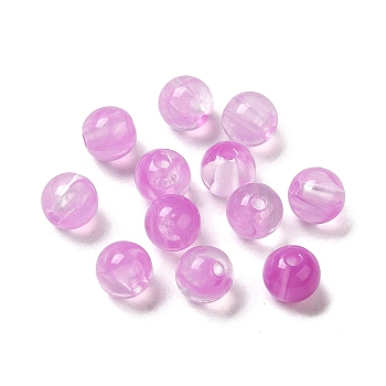Transparent Acrylic Beads, Round, Violet, 8mm, Hole: 1.8mm, 1840pcs/500g