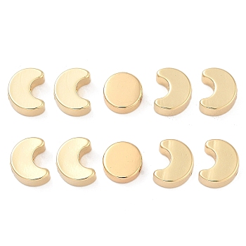 10Pcs 2 Styles Moon Phase Theme Brass Beads Set, Half Moon and Full Moon, Cadmium Free & Lead Free, Long-Lasting Plated, Real 18K Gold Plated, 5.4~6x6~6.9x3mm, Hole: 1~1.2mm, 5pcs/style