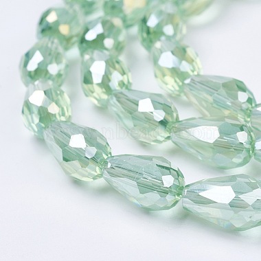 Chapelets de perles en verre galvanoplastique(X-EGLA-D015-15x10mm-29)-2