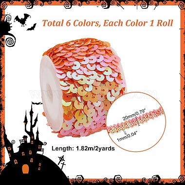 Elite 12 Yards 6 Colors Sparkle Plastic Paillette Elastic Beads(OCOR-PH0002-13)-2