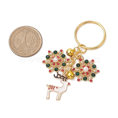 Alloy Enamel with Cubic Zirconia Keychain(KEYC-JKC00863)-3