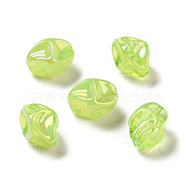 Green Yellow Nuggets Acrylic Beads