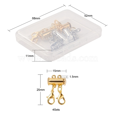 4 Sets 4 Style Alloy Magnetic Slide Lock Clasps(FIND-YW0001-42)-3
