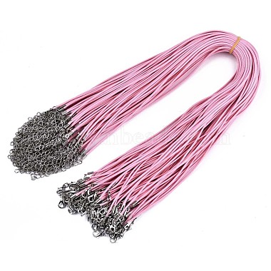1.5mm Pearl Pink Waxed Cotton Cord Necklaces