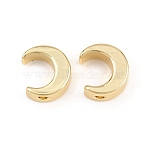 Brass Beads, Moon, Rack Plating, Long-Lasting Plated, Lead Free & Cadmium Free, Real 18K Gold Plated, 11x9.5x4mm, Hole: 1.2mm(KK-H292-24G)