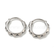 316 Surgical Stainless Steel Hoop Earrings, Ring, Antique Silver, 14.5x14.5mm(EJEW-D096-17B-AS)