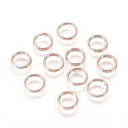 304 Stainless Steel Split Rings, Double Loops Jump Rings, Rose Gold, 7x1.3mm, Inner Diameter: 5.5mm, Single Wire: 0.65mm(STAS-P223-22RG-03)