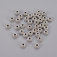 Alloy Spacer Beads, Rondelle, Cadmium Free & Lead Free, Antique Silver, 6x4mm, Hole: 1.5mm(X-PALLOY-S606-AS-RS)
