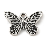 Alloy Pendants, Tibetan Style, Butterfly, Antique Silver, 10.5x16x1.5mm, Hole: 1.4mm(PALLOY-M211-01AS)