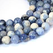 Natural Sodalite Round Bead Strands, 8~8.5mm, Hole: 1mm, about 47pcs/strand, 15.5 inch(G-E334-8mm-08)