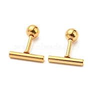 Ion Plating(IP) 304 Stainless Steel Stud Earrings, Column, Golden, 10x2mm(EJEW-Z034-04B-G)