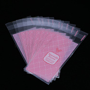 Rectangle Plastic Cellophane Bags, for Lipstick Packaging, Hot Pink, 13x5cm, Unilateral Thickness: 0.035mm, Inner Measure: 10x5cm, about 96~100pcs/bag(OPC-F004-01F)