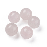 Natural Rose Quartz Beads, Half Drilled, Round, 10mm, Hole: 1.4mm(G-E262-04B)