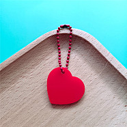 Acrylic Big Pendant Decoration, with Ball Chains, Heart, 60mm(PW-WG88428-04)