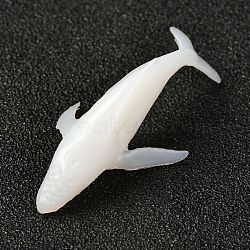 Whale Shaped Plastic Decorations, for DIY Silicone Molds, White, 33x17x12mm, Box: 40x34.5x18.5mm(DIY-F066-10)