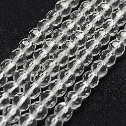 Synthetic Quartz Crystal Beads Strands, Faceted, Round, 6~6.5mm, Hole: 1mm, about 68pcs/strand, 15.7 inch(40cm)(G-P335-13-6mm)