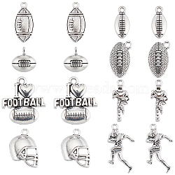 64Pcs 8 Styles Tibetan Style Alloy Pendants, Mixed Shapes, 13~30x7~18x2.5~9.5mm, Hole: 1.4~2mm, 8pcs/style(FIND-SC0007-66)