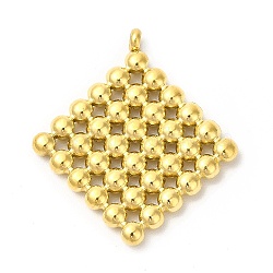 Ion Plating(IP) 304 Stainless Steel Pendants, Dotted Rhombus Charm, Golden, 27x24x3mm, Hole: 1.8mm(STAS-L216-49G)
