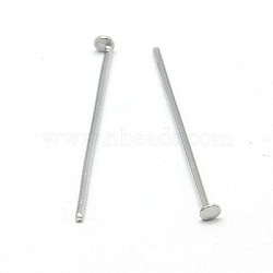304 Stainless Steel Flat Head Pins, Stainless Steel Color, 25x0.6mm, about 5000pcs/bag(STAS-E023-0.6x25mm)