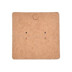 Square Kraft Paper Earring Display Cards, Sandy Brown, 7x7x0.04cm(CDIS-T004-03)