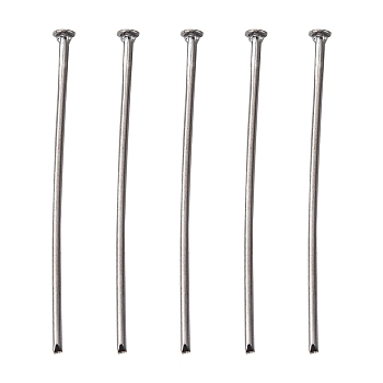 Iron Flat Head Pins, Cadmium Free & Lead Free, Gunmetal, Size: about 3.0cm long, 0.75~0.8mm thick(20 Gauge), Head: 2mm