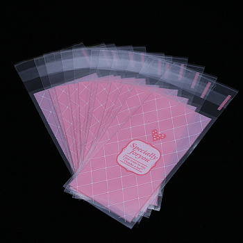 Rectangle Plastic Cellophane Bags, for Lipstick Packaging, Hot Pink, 13x5cm, Unilateral Thickness: 0.035mm, Inner Measure: 10x5cm, about 96~100pcs/bag