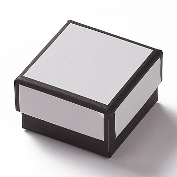 Cardboard Jewelry Boxes, with Sponge Inside, for Jewelry Gift Packaging, Square, White, 5.2x5.15x3.2cm