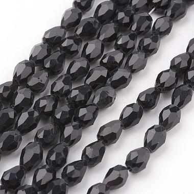 6mm Black Drop Glass Beads