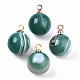 Natural Green Banded Agate Charms(X-G-N332-024G-16)-1