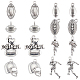 64Pcs 8 Styles Tibetan Style Alloy Pendants(FIND-SC0007-66)-1