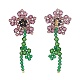 Boucles d'oreilles pendantes imitation cristal autrichien fleur de vie(EJEW-TA00029-03)-3