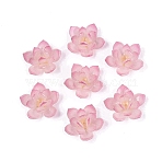 Heat Shrink Acrylic Bead Caps, Multi-Petal Flower, Pink, 18.5~20x18.5~21x8~9mm, Hole: 1~1.2mm(OACR-N164-12)
